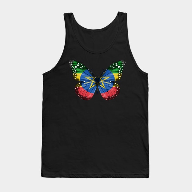 Ethiopian Flag  Butterfly - Gift for Ethiopian From Ethiopia Tank Top by Country Flags